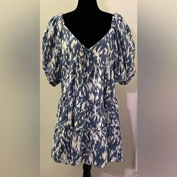 BLUE TASSEL by ANTHROPOLOGIE Floral‎ Tunic Mini Dress in Blue - Picture 4 of 9